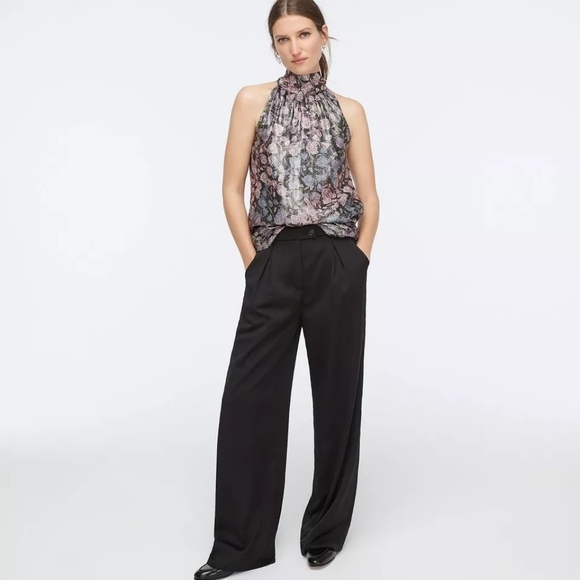 J.Crew Collection Tie Neck Top in Shimmering Floral Jacquard – Size 3X - NWT - Picture 2 of 6